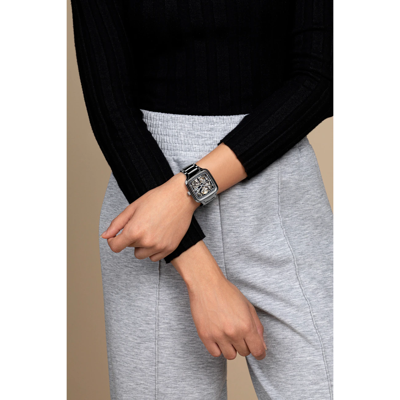 True Square Automatic Open Heart - Unisex Swiss Watch || قلب مفتوح تلقائي مربع حقيقي