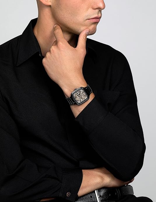 True Square Automatic Open Heart - Unisex Swiss Watch || قلب مفتوح تلقائي مربع حقيقي
