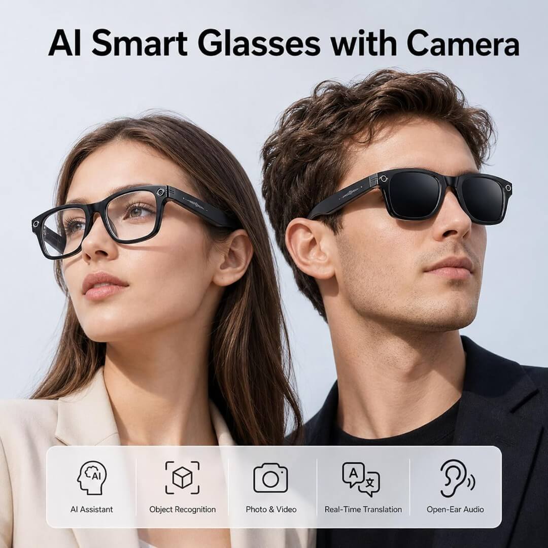 AI Smart Glasses with 8MP Camera