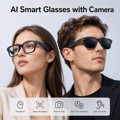 AI Smart Glasses with 8MP Camera