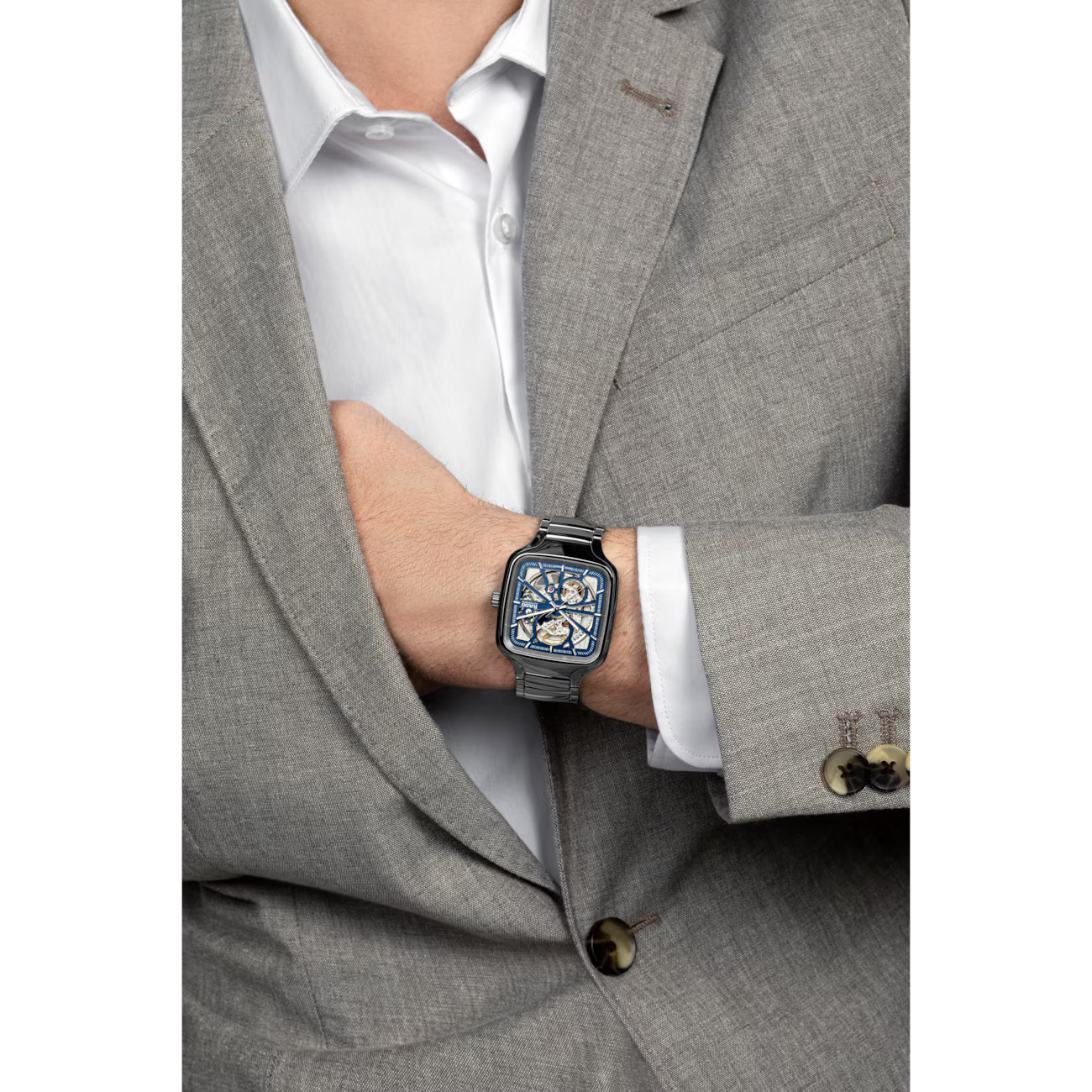 True Square Automatic Open Heart - Unisex Swiss Watch || قلب مفتوح تلقائي مربع حقيقي