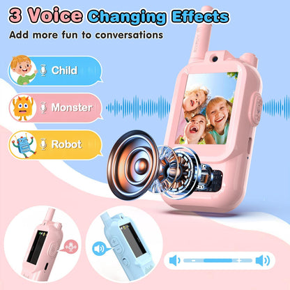 Video Walkie Talkie 2 Pack Rechargeable Interphone with HD Camera &amp; Voice Changer.