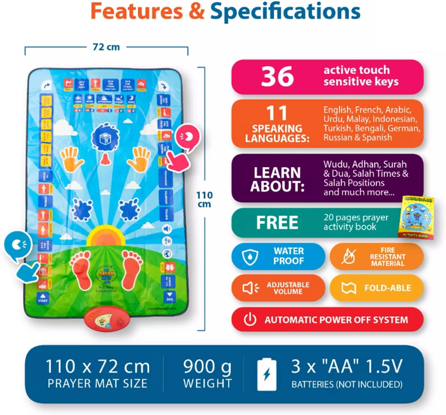 Islamic Smart Prayer Mat for Children &amp; Adult